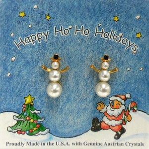 Snowman shop pearl earrings