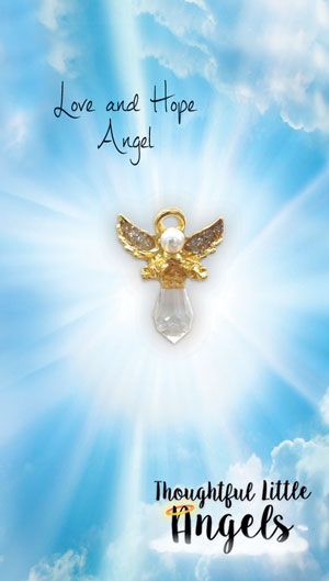 Love and Hope Angel for You Pin and Greeting Card