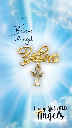 I Believe Angel Pin and Greeting Card