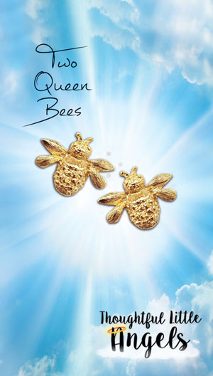 Two Queen Bees pin and Greeting Card